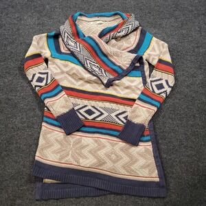 Old Navy Women Open Front Cardigan Sweater Small Aztec Southwestern Knit